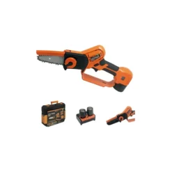 Scie D'élagage Sans Fil 10,8v 2 Batteries 2,5 Ah + Chargeur Double 300w Brixo