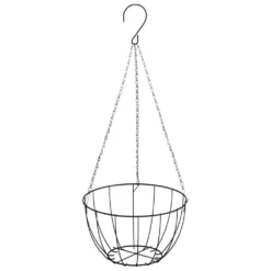 VIDAXL Supports De Panier Suspendu Avec Jardinières 4 Pcs Noir Acier -Jardin Luxueux Pas Cher Magasin 0cb67095ed805c53