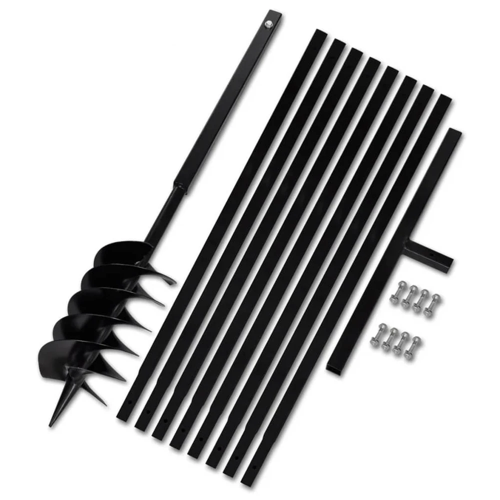 VIDAXL Tarière De Sol Avec Manche 150 Mm Et Tube D'extension 9 M Acier 1 VIDAXL Tarière De Sol Avec Manche 150 Mm Et Tube D'extension 9 M Acier