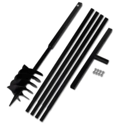 VIDAXL Tarière De Sol Avec Manche 180 Mm Et Tube D'extension 5 M Acier