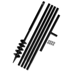 VIDAXL Tarière De Sol Avec Manche 100 Mm Et Tube D'extension 5 M Acier