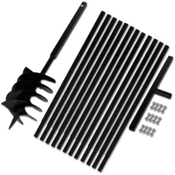 VIDAXL Bêche Et Tarière Manuelle 200 Mm Avec Rallonge 13 M Acier