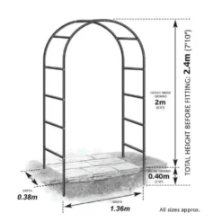 Arche Déco En Fer Noir Atea Gardman - Structure De Soutien Pour Plantes Grimpant -Jardin Luxueux Pas Cher Magasin 6347276dad96d3.34747067