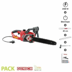 Tronçonneuse électrique 2400w Guide Oregon 40cm Tension Automatique Dunsch Du30240-40atf