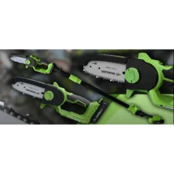 Pack Tronçonneuse Sans Fil 2en1 Avec Bras Télescopique + Batterie 20v-vert -Jardin Luxueux Pas Cher Magasin 6363b0dd358300.20525226