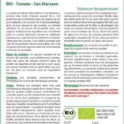 Kit De Culture - Bio - Tomate - San Marzano - 15 Graines - Solanum Lycopersicum -Jardin Luxueux Pas Cher Magasin 6406416b5ce855.63143376