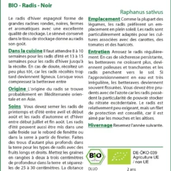 Kit De Culture - Bio - Radis - Noir - 100 Graines - Raphanus Sativus -Jardin Luxueux Pas Cher Magasin 6406417404efe2.38237454