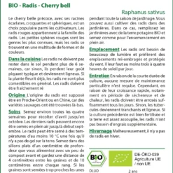 Kit De Culture - Bio - Radis - Cherry Bell - 100 Graines - Raphanus Sativus -Jardin Luxueux Pas Cher Magasin 640641a64fa233.87382338