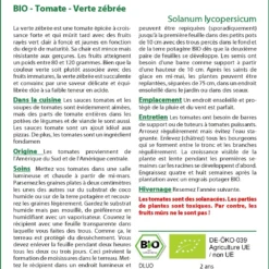 Kit De Culture - Bio - Tomate - Verte Zébrée - 10 Graines - Solanum Lycopersicum -Jardin Luxueux Pas Cher Magasin 640641b0524e49.03619157