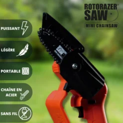 Mini Tronçonneuse électrique - Trickblade Pro - Rotorazer Mini Chainsaw -Jardin Luxueux Pas Cher Magasin 6436a2df780800.85464856