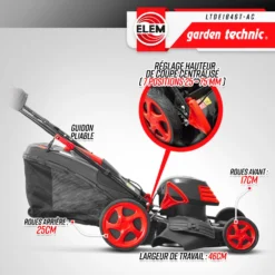 Tondeuse à Gazon électrique Tractée 1800w - 46cm Avec Carter En Acier - Elem Gar -Jardin Luxueux Pas Cher Magasin 644acbe519a176.10735400