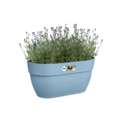 Elho - Pot De Fleurs - Vibia Campana Easy Hanger Medium - Bleu Vintage - Balcon Extérieur - L 24.1 X W 36 X H 26.5 Cm -Jardin Luxueux Pas Cher Magasin 645cf52db32133.21761159