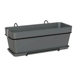 - Kit Jardiniere Capri 50cm V2 Anthracite 50,2 X 28,5 X H20,7 Cm - 1,54l