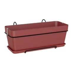 - Kit Jardiniere Capri 50cm V2 Rouge Foncé 50,2 X 28,5 X H20,7 Cm - 1,54l