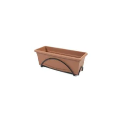 Jardiniere 50x20cm Avec Plateau Et Support Balcon - Terracotta