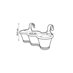 Elho Balconniere Corsica Trio L 27.1 X W 53.5 X H 25.9 Cm - Taupe -Jardin Luxueux Pas Cher Magasin 645cf58027f582.14683348