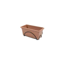 Jardiniere 40x20cm Avec Plateau Et Support Balcon - Terracotta