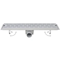 VIDAXL Drain De Douche Linéaire 2 Pcs 830 X 140 Mm Acier Inoxydable -Jardin Luxueux Pas Cher Magasin 645cf868cd31b0.25584278