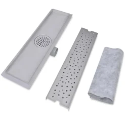 VIDAXL Drain De Douche Linéaire 2 Pcs 530 X 140 Mm Acier Inoxydable -Jardin Luxueux Pas Cher Magasin 645d59cf1add62.21129900