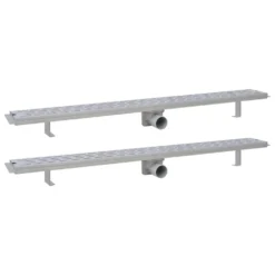VIDAXL Drain De Douche Linéaire 2pcs Ligne 1030x140mm Acier Inoxydable