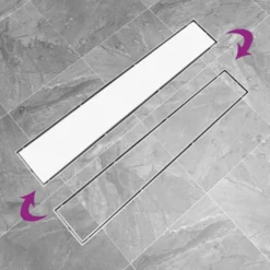 VIDAXL Drain De Douche Avec Couvercle 2 En 1 73x14 Cm Acier Inoxydable -Jardin Luxueux Pas Cher Magasin 645d59e56b3409.23595083