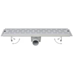 VIDAXL Drain De Douche Linéaire 2 Pc Ligne 830x140 Mm Acier Inoxydable -Jardin Luxueux Pas Cher Magasin 645d59e858bb32.01513926