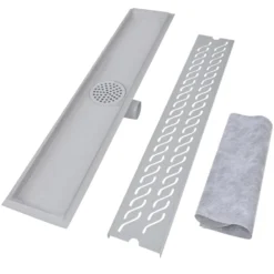 VIDAXL Drain De Douche Linéaire 730 X 140 Mm En Acier Inoxydable -Jardin Luxueux Pas Cher Magasin 645d59eacc6ce2.49564817