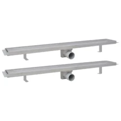 VIDAXL Drain De Douche Linéaire 2 Pc 830 X 140 Mm Acier Inoxydable