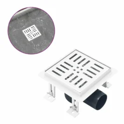 VIDAXL Drain De Douche 15x15 Cm Acier Inoxydable