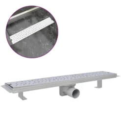 VIDAXL Drain De Douche Linéaire 630 X 140 Mm Acier Inoxydable