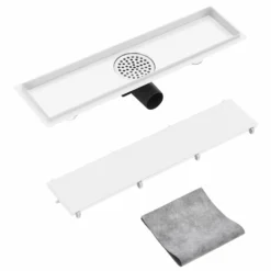 VIDAXL Drain De Douche Avec Couvercle 2 En 1 53x14 Cm Acier Inoxydable -Jardin Luxueux Pas Cher Magasin 645d59f5639112.98971929