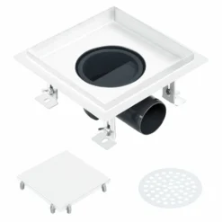 VIDAXL Drain De Douche Avec Couvercle 2 En 1 18x18 Cm Acier Inoxydable -Jardin Luxueux Pas Cher Magasin 645d59fc37ed18.37975317