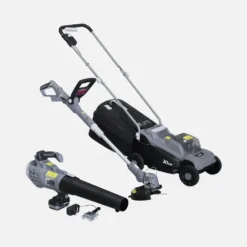 Voltr - Tondeuse à Gazon Sans Fil 30cm + Débrousailleuse Sans Fil ø25cm + Souffleur De Feuilles 20v