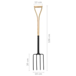 VIDAXL Fourche à Creuser De Jardin Poignée En Yd Acier / Bois De Frêne -Jardin Luxueux Pas Cher Magasin 6464c636c6d203.65815715