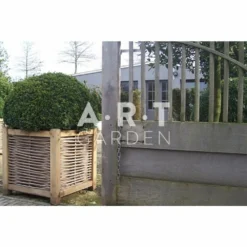 Jardinière En Chêne Avec Tressage Noisetier - Avec Bac Intérieur - 60 X 60 X 60 Cm -Jardin Luxueux Pas Cher Magasin 64651e91e89608.28364745