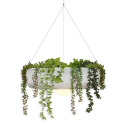 Jardinière Ronde Suspendue Avec éclairage Sans Fil Elba 39 Cm De Diamètre