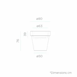 Pot De Fleurs Magnolia 80 ø80x76cm - Blanc -Jardin Luxueux Pas Cher Magasin 6470a360106646.49336242