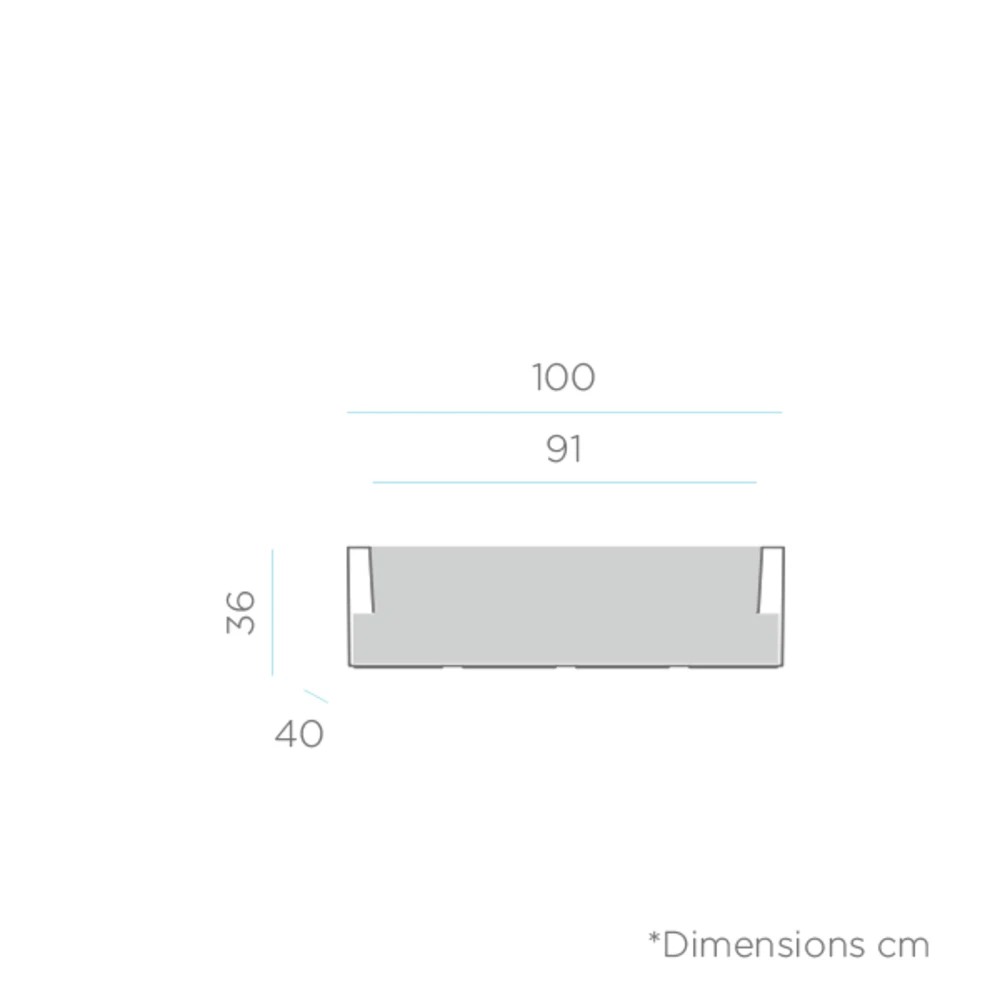 Jardinière Jara 100x40x36cm - Blanc 4 Jardinière Jara 100x40x36cm - Blanc – Image 4