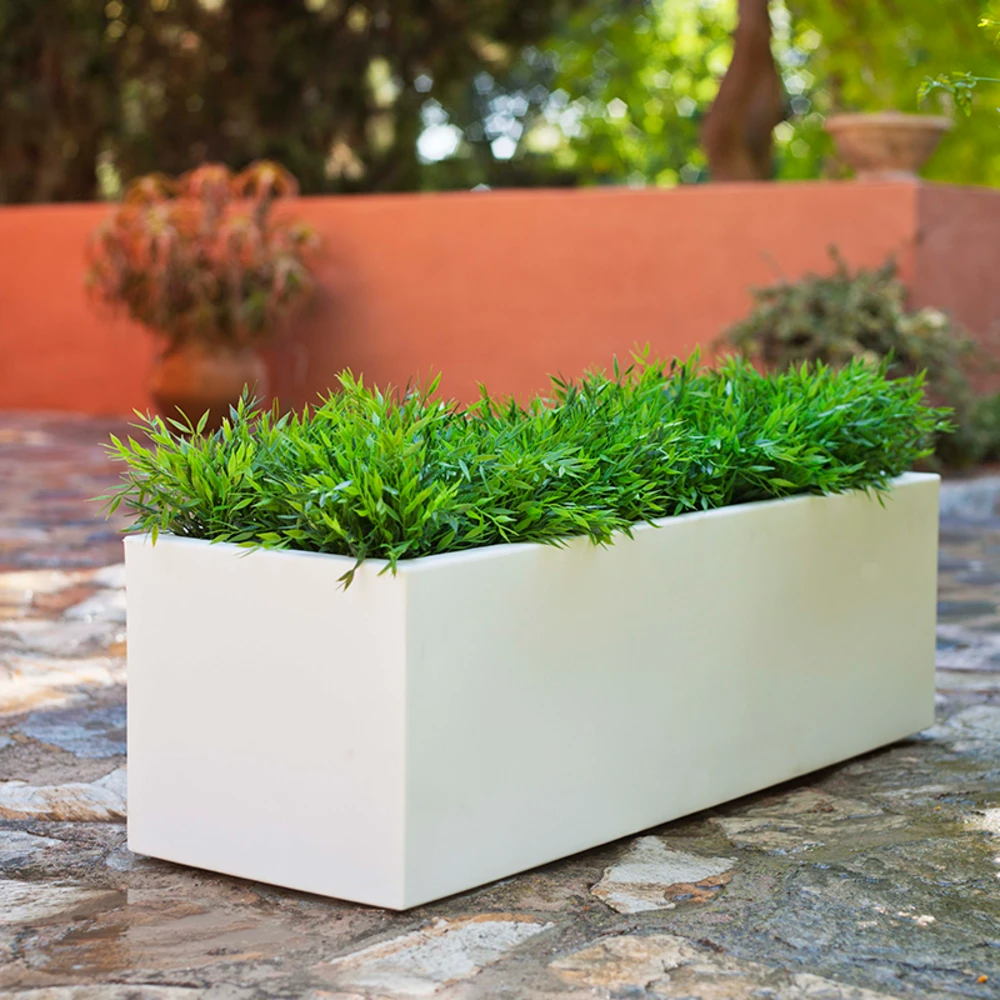 Jardinière Jara 100x40x36cm - Blanc 3 Jardinière Jara 100x40x36cm - Blanc – Image 3