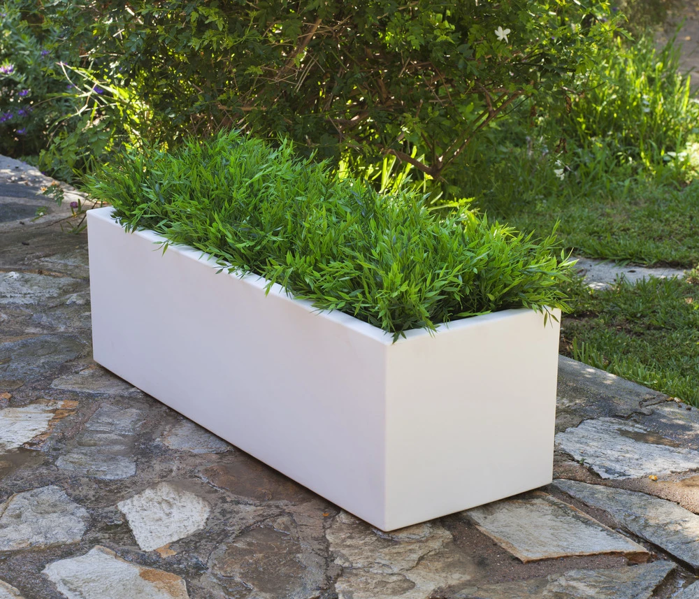 Jardinière Jara 100x40x36cm - Blanc 2 Jardinière Jara 100x40x36cm - Blanc – Image 2