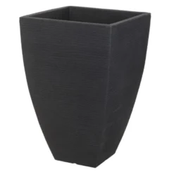 Progarden Pot à Fleurs Nervuré Quadrilatéral 43 Cm Anthracite