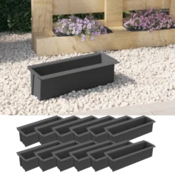 VIDAXL Boîtes à Fleurs Pour Palettes Euro 12 Pcs Gris 36x13,5x9,5cm Pp -Jardin Luxueux Pas Cher Magasin 6479895a65ab99.90967172