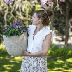 Pot à Fleurs Waste Rib 43x41 Cm Beige Terrazzo -Jardin Luxueux Pas Cher Magasin 6479895e68a6b6.76770283