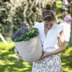 Pot à Fleurs Waste Rib 43x41 Cm Beige Terrazzo -Jardin Luxueux Pas Cher Magasin 6479895e8f5002.15217662