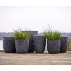 Pot à Fleurs Waste Smooth 35x34 Cm Gris -Jardin Luxueux Pas Cher Magasin 6479895f501a49.74021567