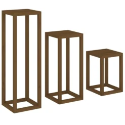 VIDAXL Ensemble De Supports Pour Plantes 3 Pcs Marron Miel Bois De Pin -Jardin Luxueux Pas Cher Magasin 64798cbf37f576.71208538