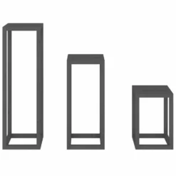 VIDAXL Ensemble De Supports Pour Plantes 3 Pcs Gris Bois De Pin Massif -Jardin Luxueux Pas Cher Magasin 64798cc12c82a8.76329799