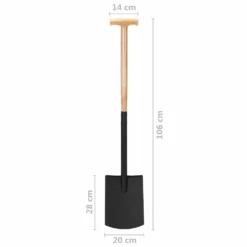 VIDAXL Bêche à Creuser De Jardin Avec Poignée En T Acier Et Bois Dur -Jardin Luxueux Pas Cher Magasin 64798cc63747d2.25856593