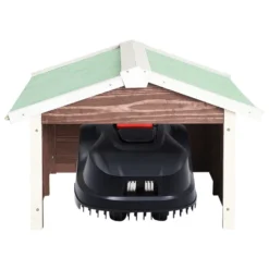 VIDAXL Garage De Tondeuse à Gazon 72x87x50 Cm Moka Et Blanc Sapin -Jardin Luxueux Pas Cher Magasin 6480d349783b05.83680222