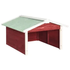 VIDAXL Garage De Tondeuse à Gazon 72x87x50 Cm Rouge Et Blanc Sapin